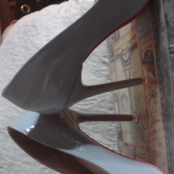 Brand new Grey Shiny Red bottom high heels $75 - Picture 4 of 4